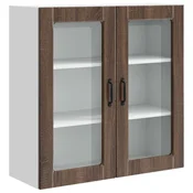 Vidaxl Stenski stekleni omarica PORTO Rjav hrast 80 x 31 x 80 cm