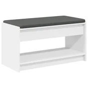 Vidaxl Haldna klop Bela 83 x 38 x 45 cm Oblikovan Les in Tkanina