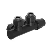 Mexen Uni-Term kotni radiatorni ventil, Duplex, DN50, črni - W907-000-70