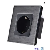 Exeshop 16a EU wi-fi wall socket al crni (tuya) ( sws004 )