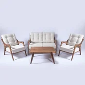 Hanah Home Baštenski set sto, 2 stolice i dvosed MYC01, Beli