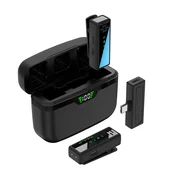 WIRELESS PLACE Brezžični lavalier mikrofon - profesionalni mikrofon za mobilni telefon + digitalni zaslon - TYPE-C, (5000129185)