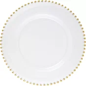 LE COQ Helios plitev krožnik, o: 340 mm, zlat, biserni rob (6 kos)