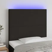 Vidaxl vidaXL Vzglavje postelje z LED diodo črno 80x5x118/128 cm blago