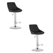 BE KAST stolček - črn žamet / kromirano podnožje x 2