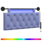 Vidaxl Viseče vzglavje postelje Z LED svetlobo Jeans modra Blago