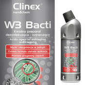 NEW Baktericidna tekočina za razkuževanje in odišavljanje kopalnic in sanitarnih prostorov CLINEX W3 Bacti 1L