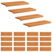 Vidaxl Stopnice 20 kos 80 x 25 x 2 cm Svetlo rjava Trda bukovina