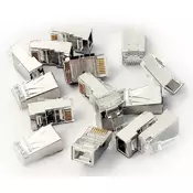 RJ45 Modular plug (8P8C) universal, CAT 6A, shielded, AWG 26-24, 100 pieces