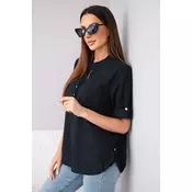 Črna bluza v stilu srajce Kesi