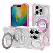 Hibridni ovitek Carbon Shield Pro za iPhone 16 Pro Max - pink transparent