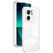 Hibridna maska Crystal Bumper s ugradenom zaštitom zadnje kamere za Xiaomi 13T / 13T Pro - metallic white