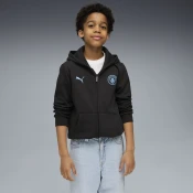 Puma Manchester City Ftbl Essentials Hooded Jacket Youth, Black, Size 7-8Y, Clothing