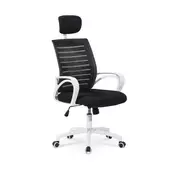 Halmar Uredska stolica Socket s mrežom, crno-bijela, Tilt mehanizam, 110–124 cm