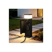 BRILAGI - Zunanja svetilka z 2 vtičnicama SCHUKO PILLAR 1xG9/11W/230V IP44 črna