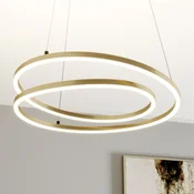 Lindby LED viseča svetilka Davian, medeninaste barve, 49 cm, z možnostjo - Dnevna soba/jedilnica - Sodobni - medenina, črna - Aluminij