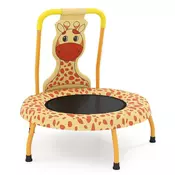 Northix Otroški mini trampolin z ročajem, dizajn žirafe, 71 cm, nosilnost 80 kg