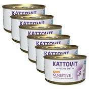 Kattovit Sensitive piščanec v konzervi 6 x 85 g