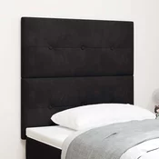 vidaXL vidaXL Vzglavje s gumbi, črno, 80 cm, iz žameta, (22051308)