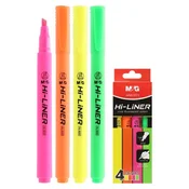 M&G Hi-Liner Fluo označevalnik - komplet 4 barv