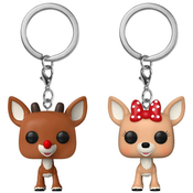 Set privjesaka za kljuceve Funko Pocket POP! Animation: Rudolph The Red-Nosed Reindeer - Rudolph and Clarice