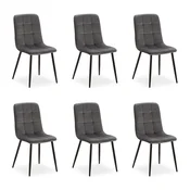 Homestyle4U Jedilniški stol, komplet, jajčasti stol, 43,5x88x50 cm, siva