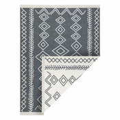 eoshop Preproga TWIN 23000 Boho, bombažna, dvostranska, z diamanti Ekološke brazde - antracitna/krem ( - Velikost: 200x290 cm)