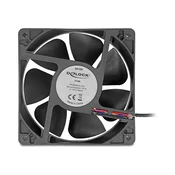 Delock 67298 aksialni ventilator 12 V DC 120 x 120 x 38 mm črn
