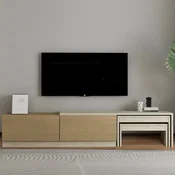 HANAH HOME TV polica Nest Travertine Warm Oak