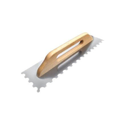 Ostatní Lopatica Stainless steel trowel, half-round tooth, 480 mm, wooden handle