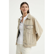 Traper jakna Levis za žene, boja: siva, za prijelazno razdoblje, oversize
