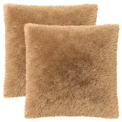 vidaXL Prevleka za blazino 2 pcs HEERLEN Taupe 65 x 65 cm PV flis