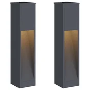 Vidaxl Sončna LED svetilka za pot 2 szt. Antracit Medenina