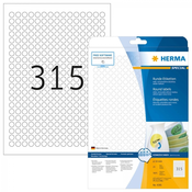 Herma etikete Superprint Removables, fi 10 mm, 25/1