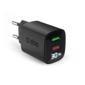 SBS GaN 30W LCD adapter za napajanje, crni (TETRGANLCD1USB1C30K)