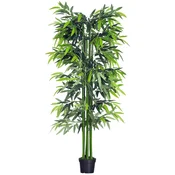 OUTSUNNY Umetna bambusova rastlina v loncu višine 180cm, dekoracija za dom, pisarno, notranjost in zunanjost.