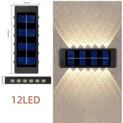 KJB Solarna stenska svetilka gor/dol, 12 LED, bela svetloba, 1 kos