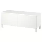 BESTA TV stalaža s vratima, bela Västerviken/Stubbarp/bela, 120x42x48 cm
