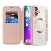 Torbica SmartMag Book s MagSafe tehnologijom i RFID novcanikom za iPhone 17 - pink