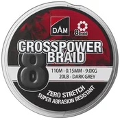 DAM STRUNA CROSSPOWER 8-BRAID 150M DARK GREY 0/15