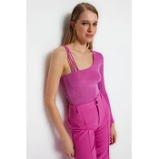 Trendyol Lilac Knitted Snap fastener Body