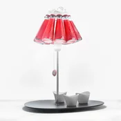 Namizna svetilka Ingo Maurer Campari Bar iz steklenic - Dnevna soba/jedilnica - Dizajn - rdeča, prozorna, srebrna, antracitna - Steklo