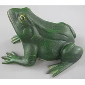 Casa Padrino decorative sculpture frog green 18 x 16 x H. 11 cm - Decorative metal figure - Garden sculpture - Terrace sculpture - Garden & terrace decoration accessories