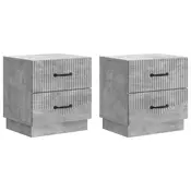 vidaXL Nočna omarica 2 pcs Betonsko siva 43 x 34,5 x 44,5 cm