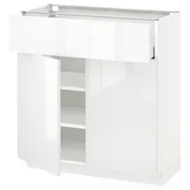 METOD/MAXIMERA Podstav omr s predalom/2 vrati, bela/Ringhult bela, 80x37 cm