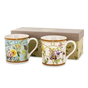 Dekorativni porcelanasti komplet dveh skodelic 9x12,5x9