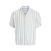 JACK & JONES Srajca JJEJEFF safir/svetlo modra/naravno bela
