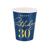 PartyPal Skodelice za rojstni dan za 30. rojstni dan 220ml 6 kosov.