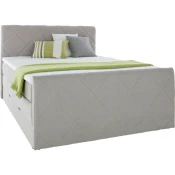 Xora POSTELJA BOXSPRING 160 cm x 200 cm , tekstil siva