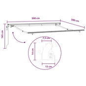 vidaXL vidaXL Vlečna tenda Svetlo siva in bela. 500 × 300 cm, (5000252542)